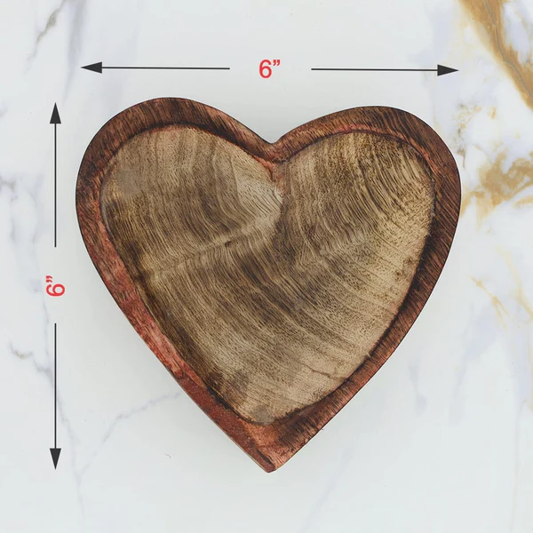 Wooden Candle Heart Bowl