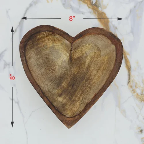 Wooden Candle Heart Bowl