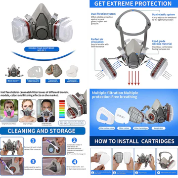 Respiratory Mask With Eye Glass Set