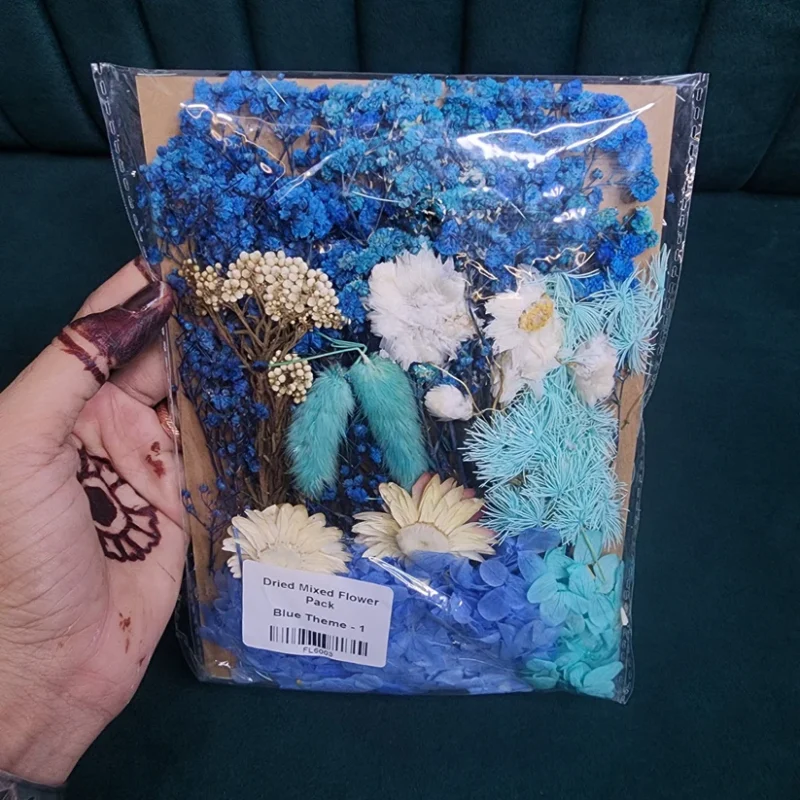 Dried Flower sheet card – Blue theme - 1