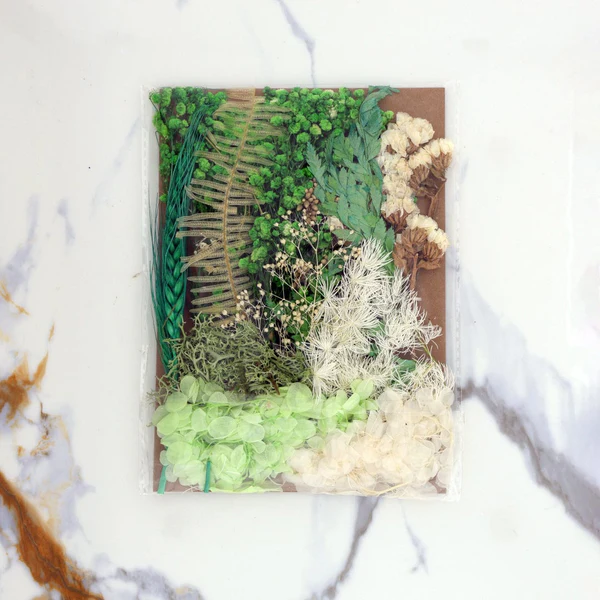 Dried Flower sheet card - Green theme