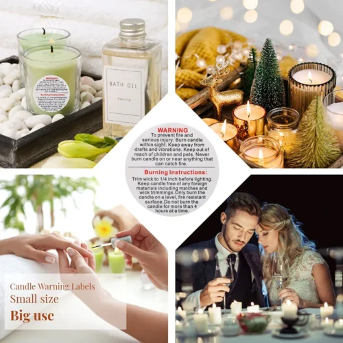 Candle Warning White Small Sticker – 1 Inch