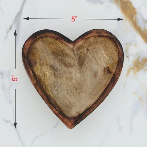 Wooden Candle Heart Bowl